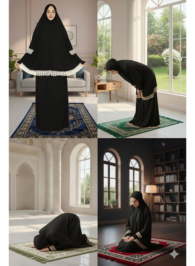 OLUDENIZ Women’s Two-Piece Prayer Dress – Cool Lycra Fabric – Full Modest Coverage – Fits Most Sizes – Turkish Quality – Perfect Gift Option - Image 4